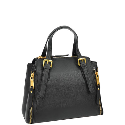 Womens Real Leather Handbag Small Size Top-Handle Style Juniper Black (Min Order From 10Pcs)