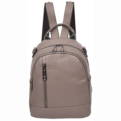 Women's Real Leather Casual Backpack Victoria Grey ( Min Order From 10/Pcs )