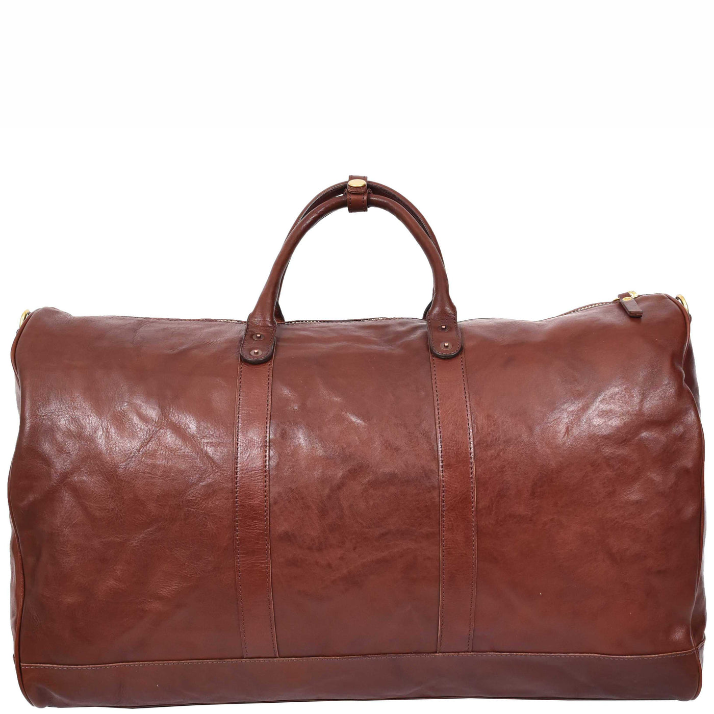Travel Duffle Bag Genuine Vegetable Leather Large Holdall HOL712 Brown (Min Order From 10Pcs)