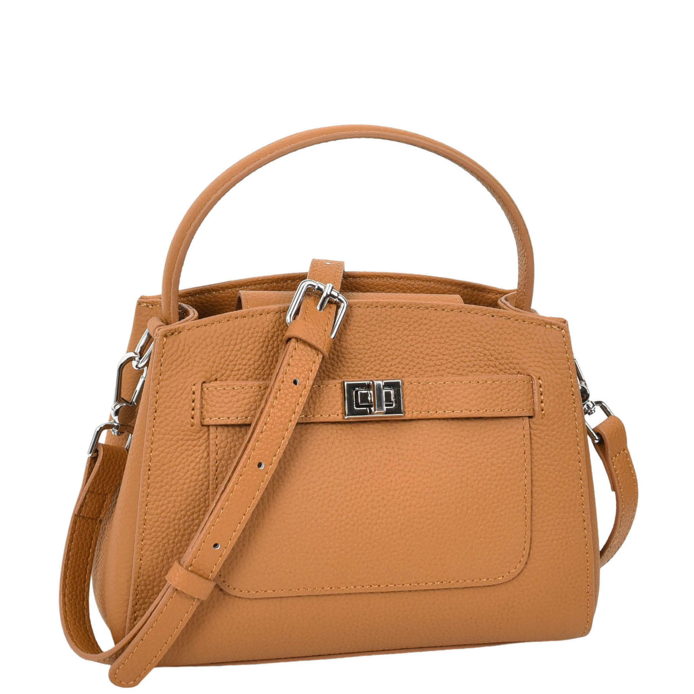 Women's Leather Top Handle Small Bag Lydia Tan ( Min Order From 10/Pcs )