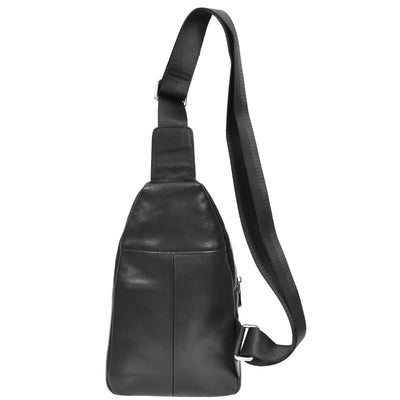 Real Leather Cross Body Chest Bag Emerson Black (Min Order From 10/Pcs)