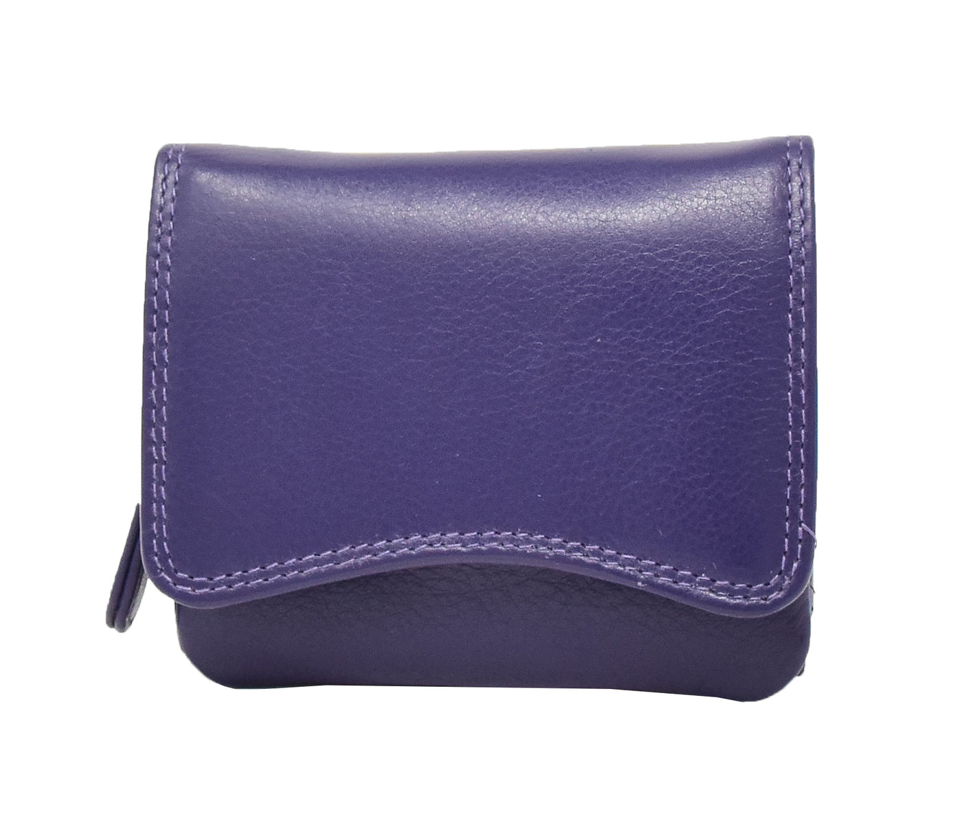 Womens Small Trifold Leather Purse Carmel Purple (Min Order From 20Pcs)