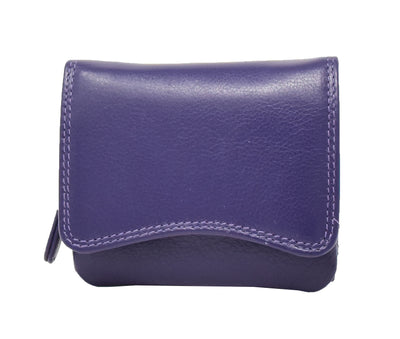 Womens Small Trifold Leather Purse Carmel Purple (Min Order From 20Pcs)