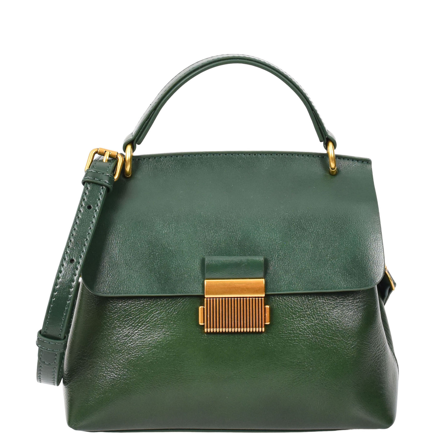 Womens Real Leather Small Handbag Gabriella Green (Min Order From 10Pcs)
