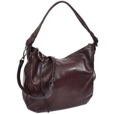 Women's Real Leather Hobo Style Handbag Diana PURPLE ( Min Order From 10/Pcs )