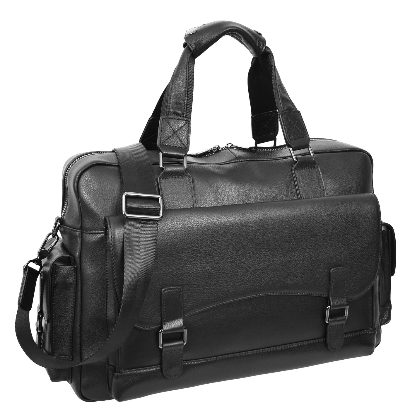 Leather Holdall Mid Size Weekend Bag Kensington Black (Min Order From 10Pcs)