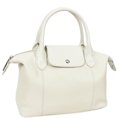 Women's Real Leather Handbag Small Top-Handle Tote Style Quinn White (Min Order From 10Pcs)