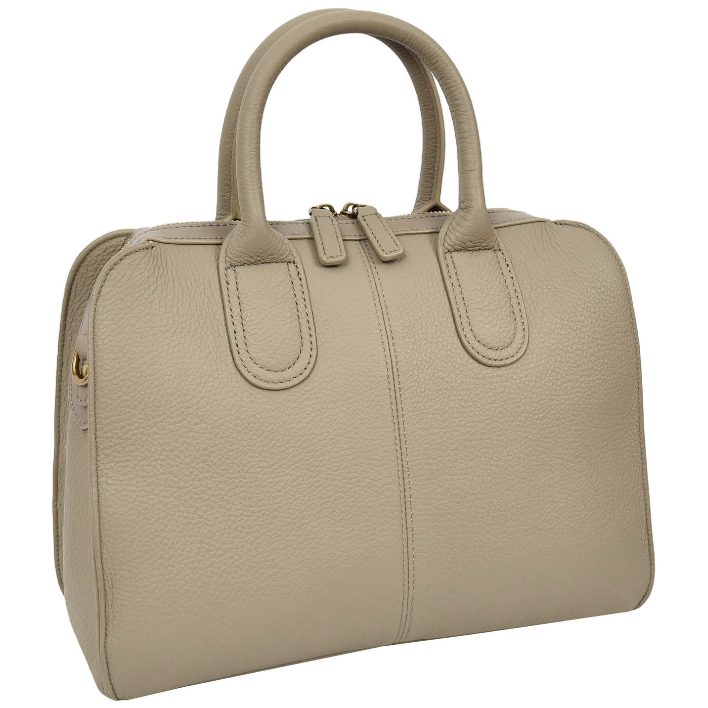 Women's Real Leather Handbag Classic Organiser Top-Handle Style Meadow Grey (Min Order From 10Pcs)