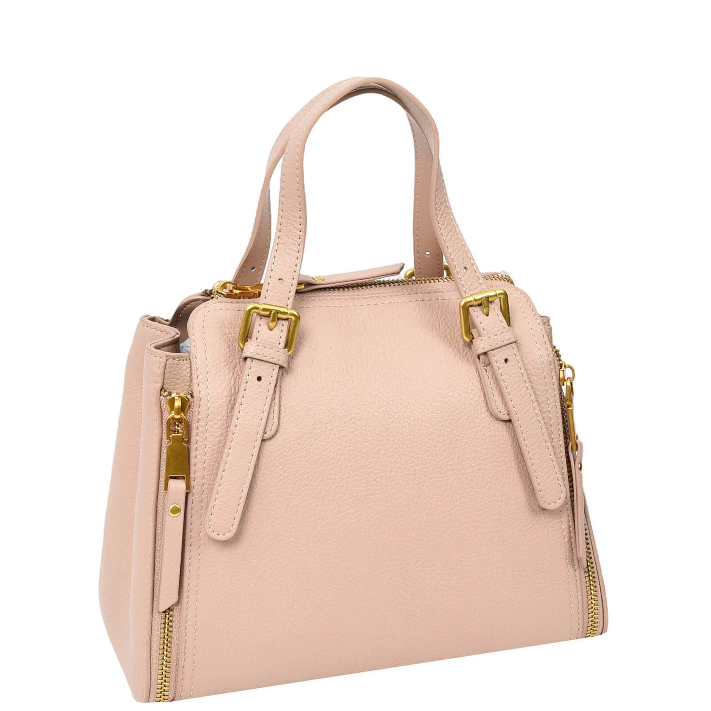 Womens Real Leather Handbag Small Size Top-Handle Style Juniper Pink (Min Order From 10Pcs)