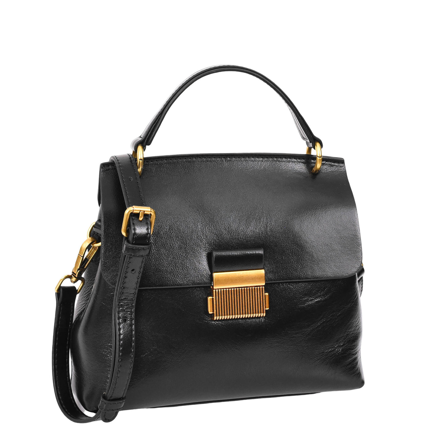 Womens Real Leather Small Handbag Gabriella Black (Min Order From 10Pcs)