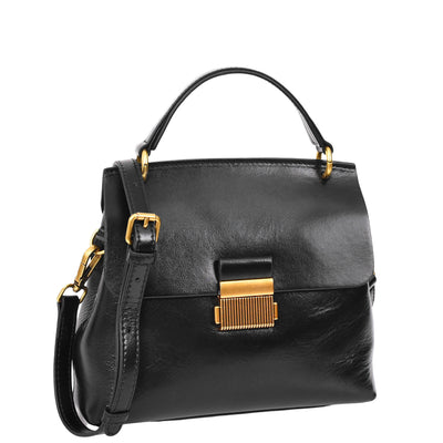 Womens Real Leather Small Handbag Gabriella Black (Min Order From 10Pcs)