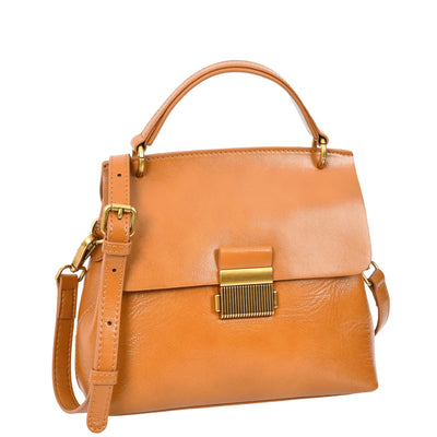 Womens Real Leather Small Handbag Gabriella Tan (Min Order From 10Pcs)