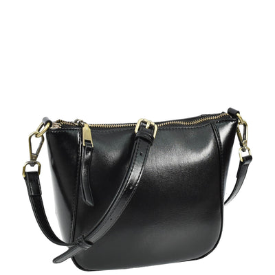 Women's Real Leather Cross Body Bag Small Size Sling Pouch Catherine Black (Min Order From 10Pcs)