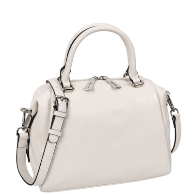 Women's Leather Small Barrel Shape Handbag Luna Gray ( Min Order From 10/Pcs )