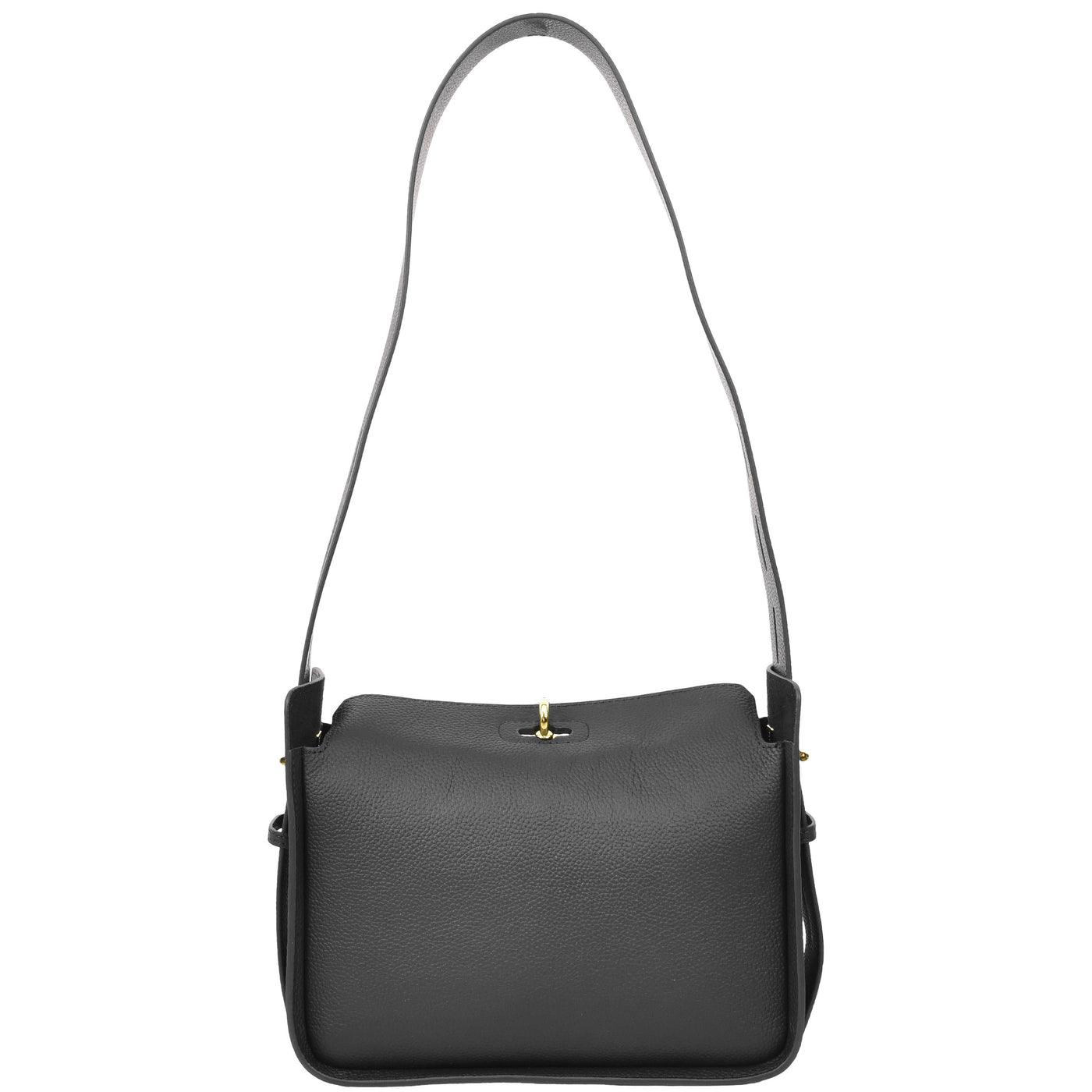 Women's Real Leather Classic Shoulder Bag Penelope Black ( Min Order From 10/Pcs )
