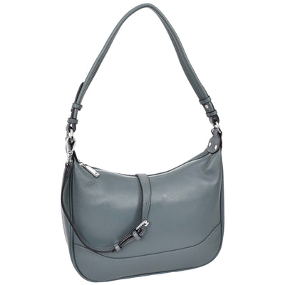 Women's Leather Hobo Style Shoulder Bag Daphne Teal  ( Min Order From 10/Pcs )