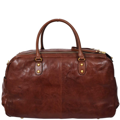 Genuine Leather Large Size Holdall Travel Duffle Bag  TALBOT Brown (Min Order From 10Pcs)