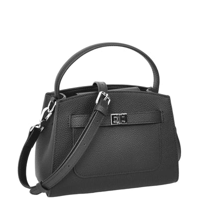 Women's Leather Top Handle Small Bag Lydia Black ( Min Order From 10/Pcs )