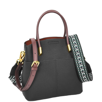 Women's Leather Top Handle Bag Ella Black (Min Order From 10Pcs)