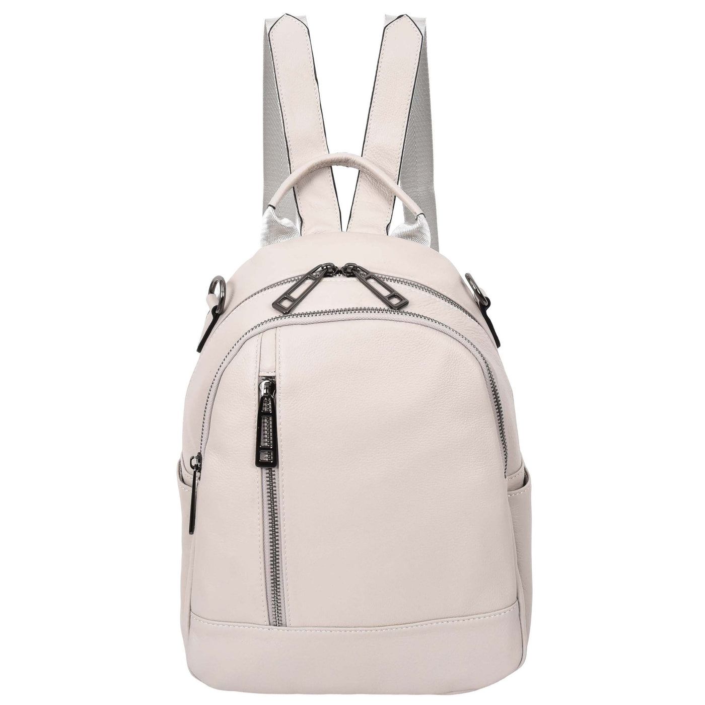 Women's Real Leather Casual Backpack Victoria Off White( Min Order From 10/Pcs )