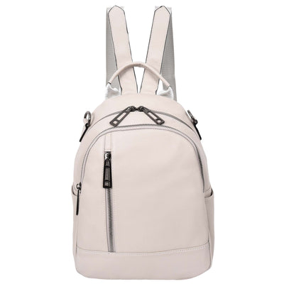 Women's Real Leather Casual Backpack Victoria Off White( Min Order From 10/Pcs )