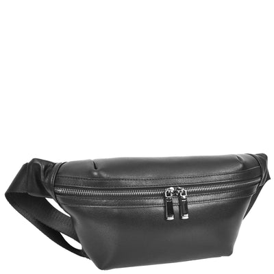 Real Leather Bum Bag Brighton Black (Min Order From 10Pcs)