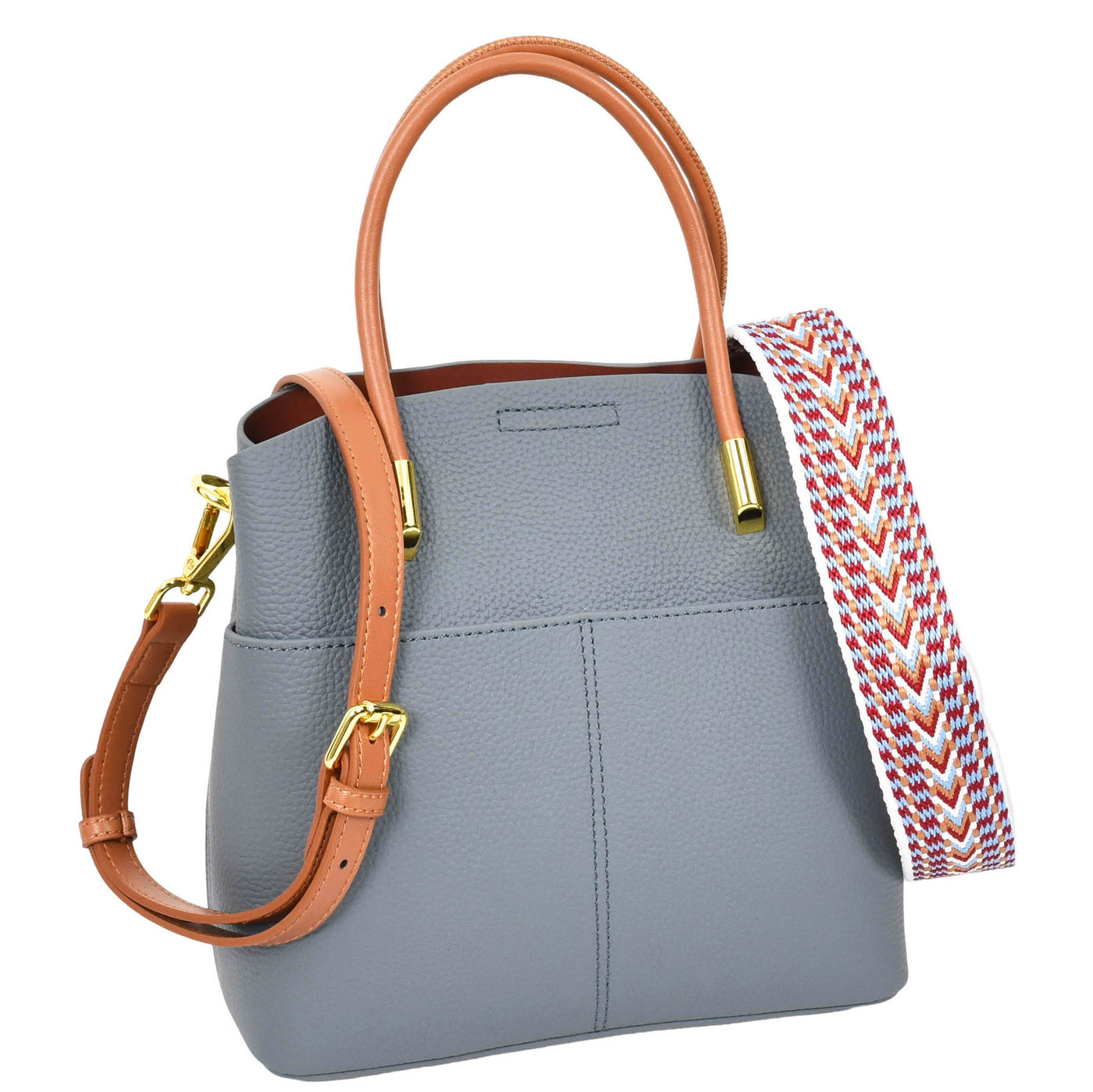 Women's Leather Top Handle Bag Ella Sky Blue ( Min Order From 10/Pcs )