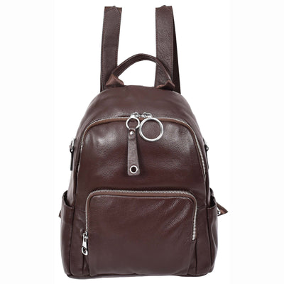 Women's Real Leather Casual Backpack Eliza Coffee( Min Order From 10/Pcs )