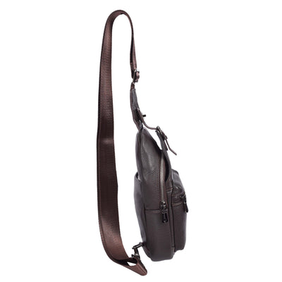 Real Leather Cross Body Chest Bag Phoenix Rusty Brown (Min Order From 10Pcs)