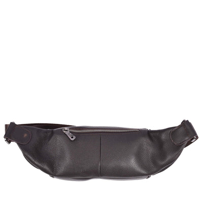 Real Leather Bum Bag Milan Brown (Min Order From 10Pcs)