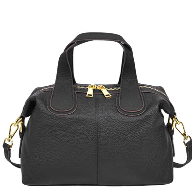 Women's Real Leather Handbag Small Cross Body Shoulder Bag Dahlia Black ( Min Order From 10/Pcs )