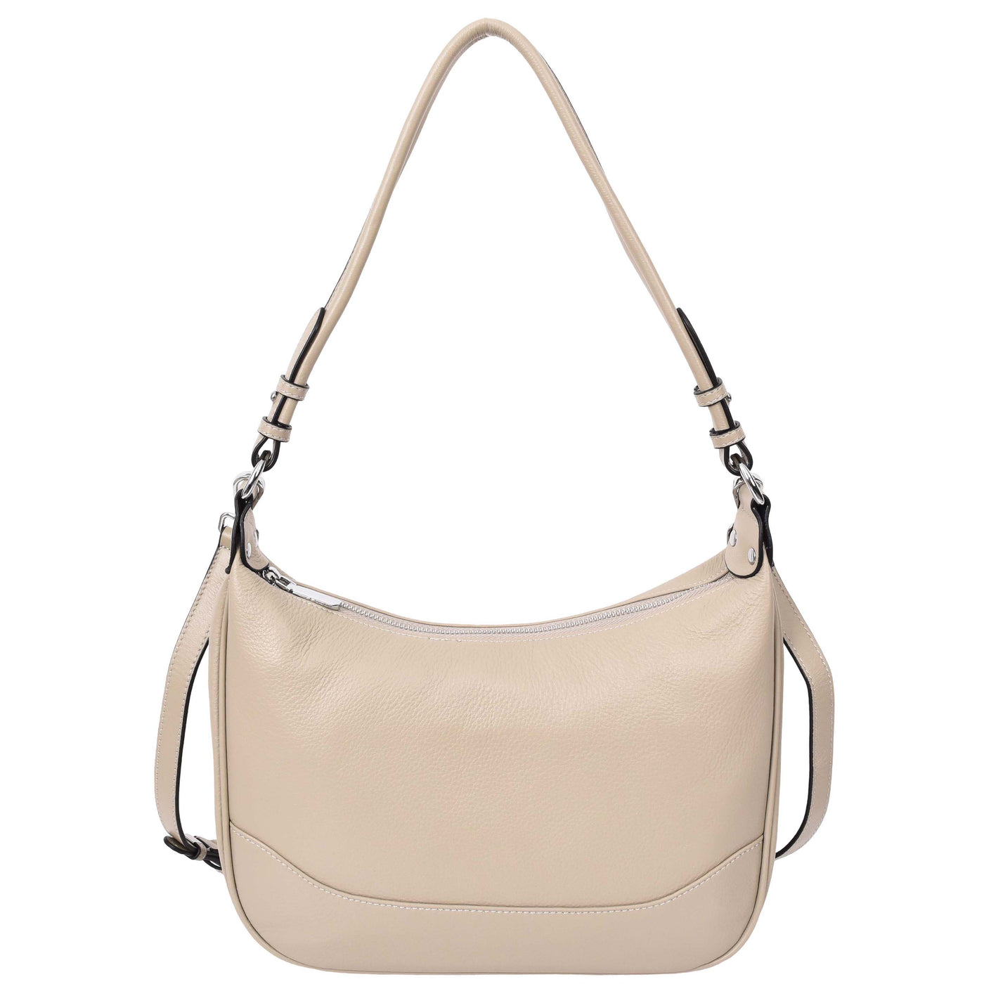 Women's Leather Hobo Style Shoulder Bag Daphne Taupe ( Min Order From 10/Pcs )