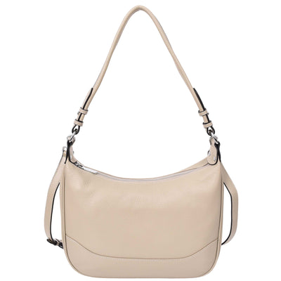 Women's Leather Hobo Style Shoulder Bag Daphne Taupe ( Min Order From 10/Pcs )