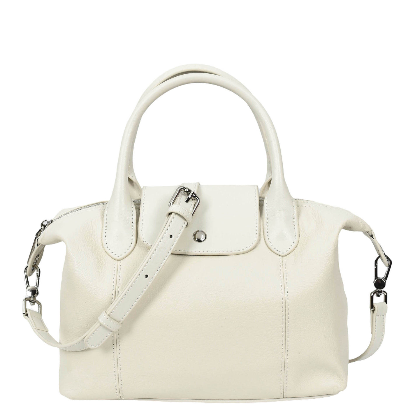 Women's Real Leather Handbag Small Top-Handle Tote Style Quinn White (Min Order From 10Pcs)