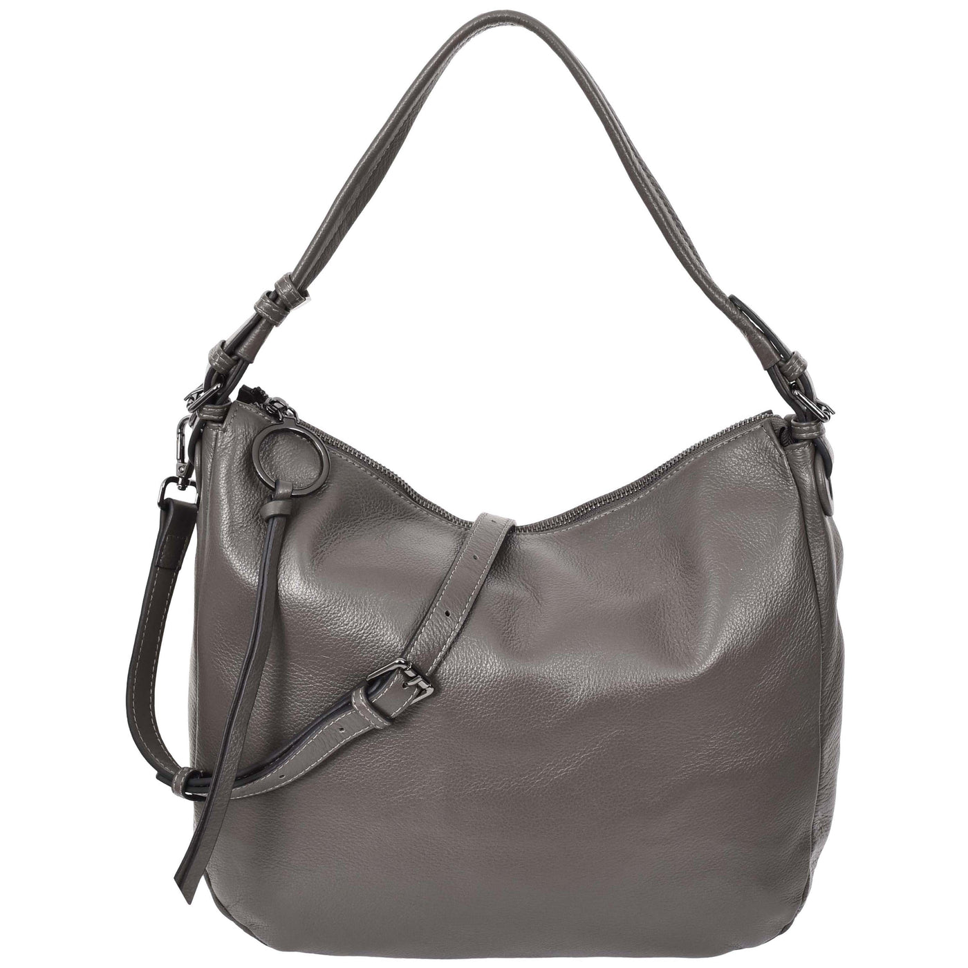 Women's Real Leather Hobo Style Handbag Diana Grey ( Min Order From 10/Pcs )