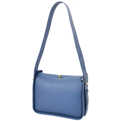 Women's Real Leather Classic Shoulder Bag Penelope Blue ( Min Order From 10/Pcs )