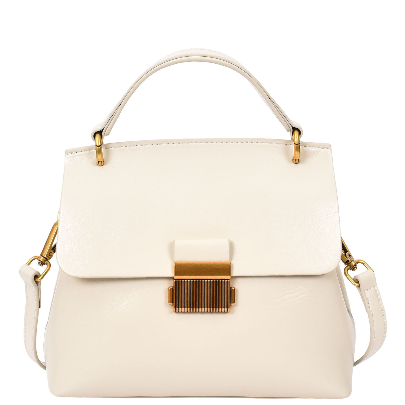 Womens Real Leather Small Handbag Gabriella White (Min Order From 10Pcs)