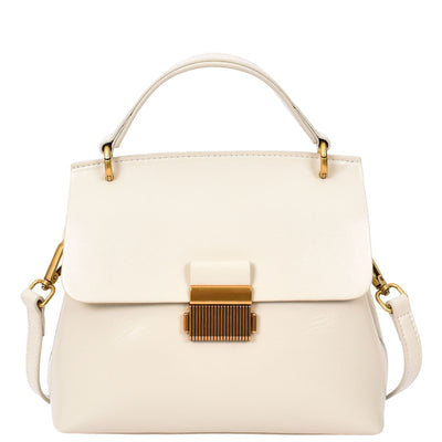 Womens Real Leather Small Handbag Gabriella White (Min Order From 10Pcs)