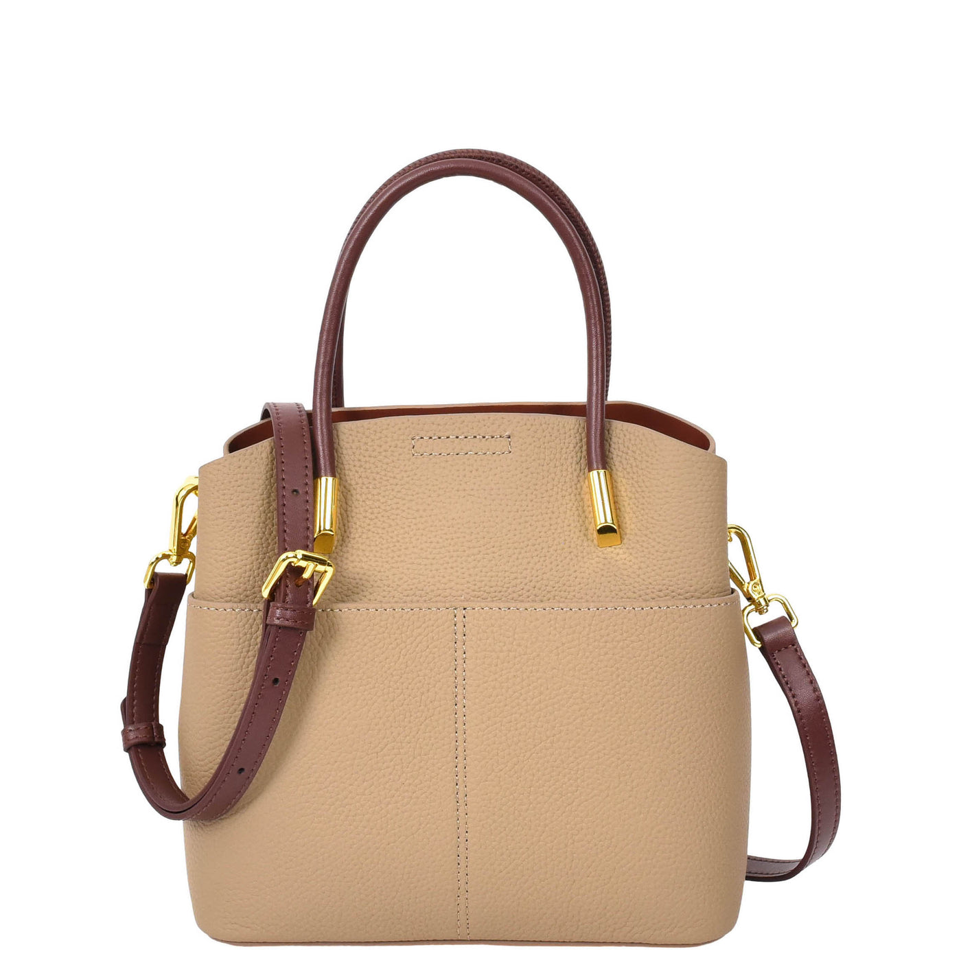 Women's Leather Top Handle Bag Ella Beige ( Min Order From 10/Pcs )