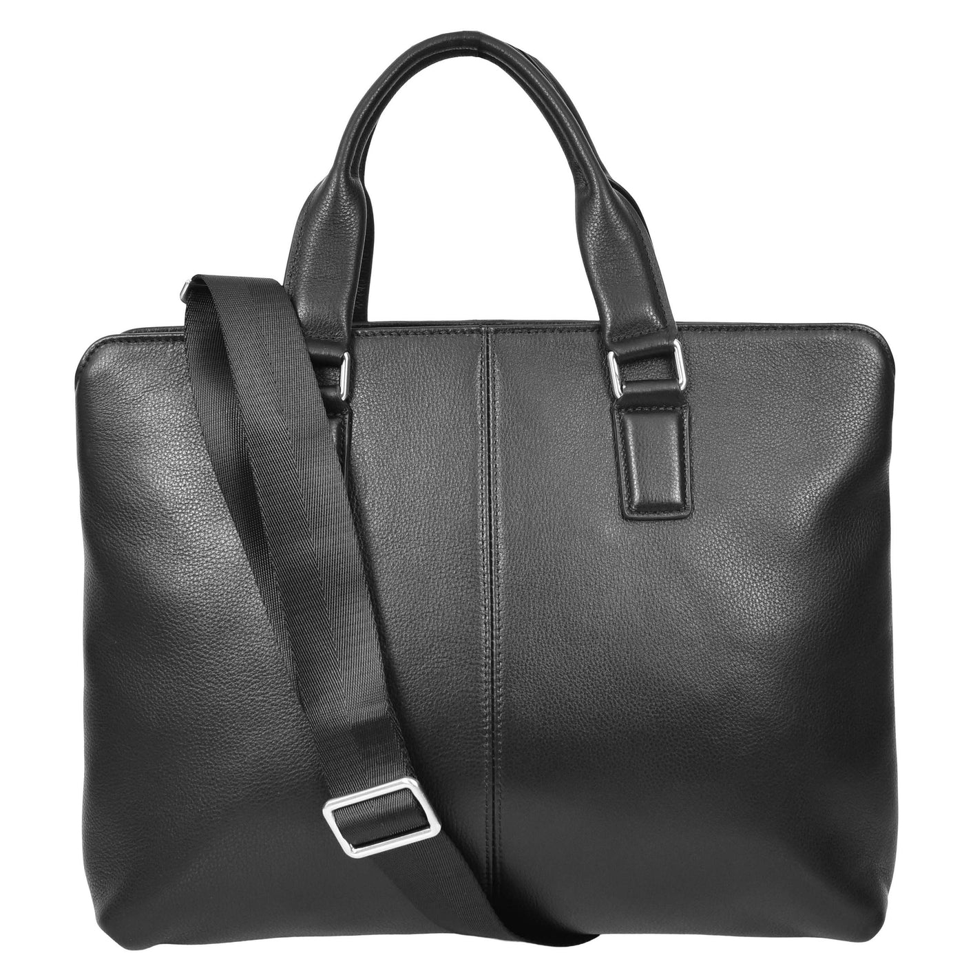 Real Leather Cross Body Briefcase Kingston Black (Min Order From 10/Pcs)