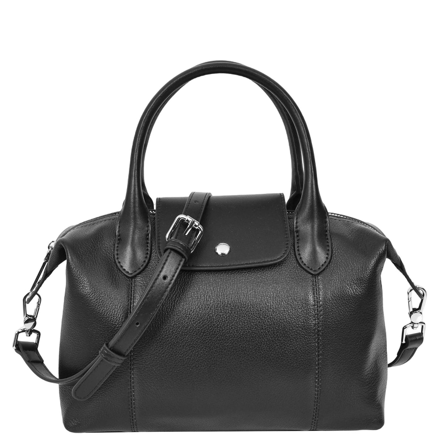 Womens Real Leather Handbag Small Top-Handle Tote Style Quinn Black (Min Order From 10Pcs)