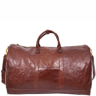 Travel Duffle Bag Genuine Vegetable Leather Large Holdall HOL712 Brown (Min Order From 10Pcs)