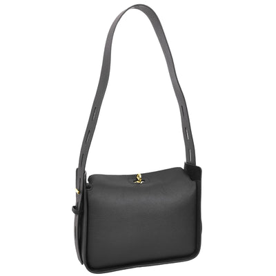 Women's Real Leather Classic Shoulder Bag Penelope Black ( Min Order From 10/Pcs )