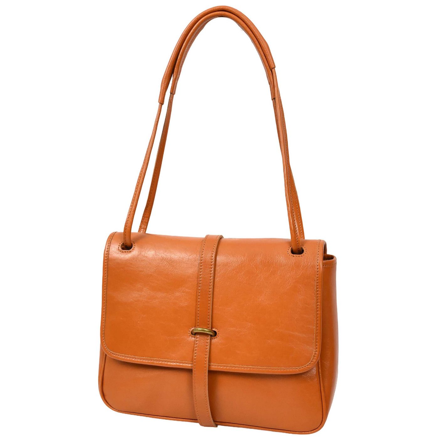 Women's Real Leather Shoulder Bag Classic Mid Size Handbag Simone Tan  (Min Order From 10Pcs)