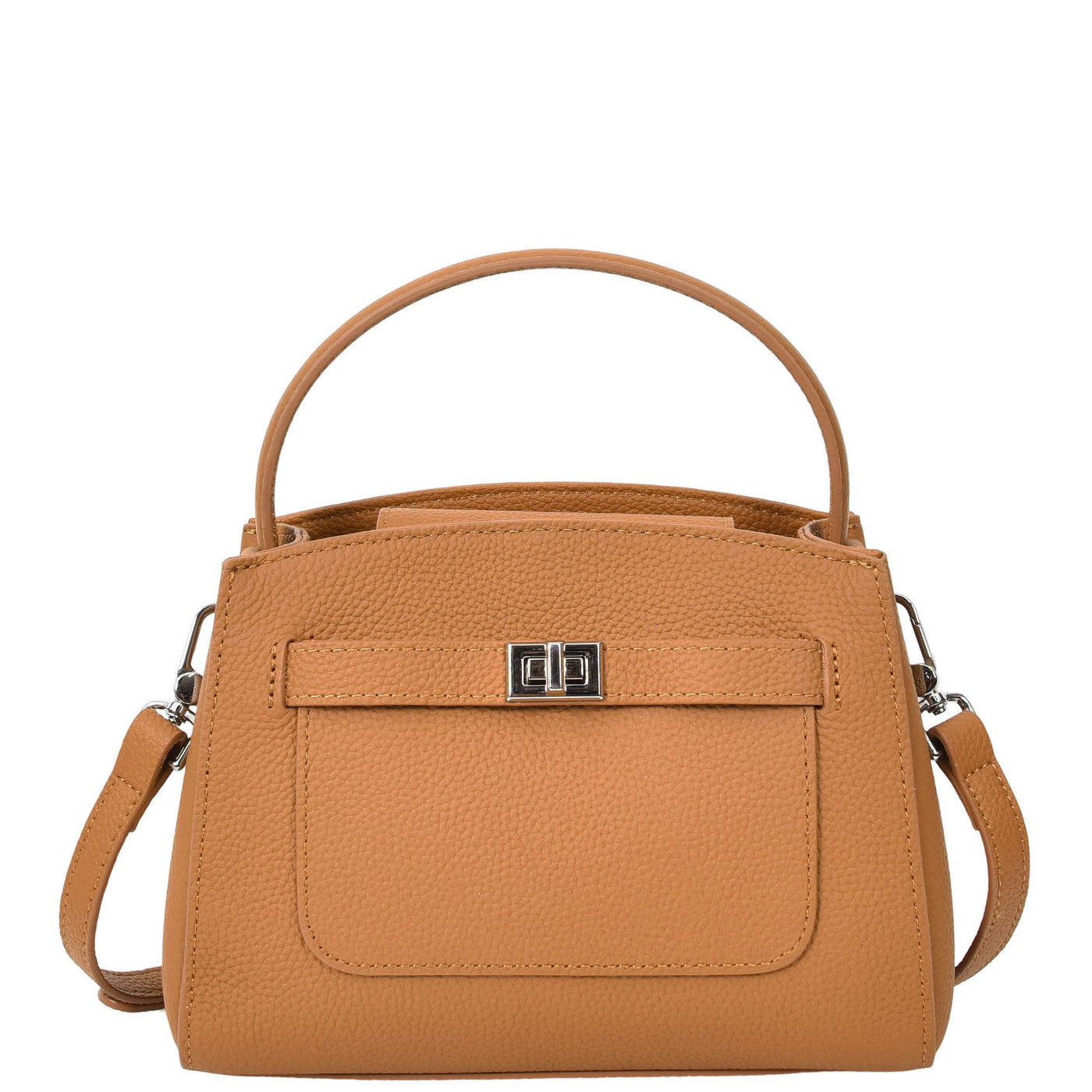 Women's Leather Top Handle Small Bag Lydia Tan ( Min Order From 10/Pcs )