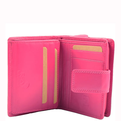Women's Purse Real Soft Premium Leather Bi Fold HOL1132 Pink  (Min Order From 20Pcs)