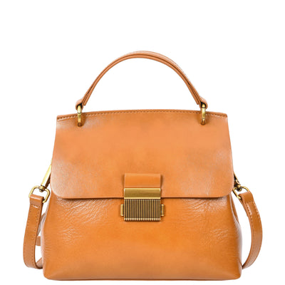 Womens Real Leather Small Handbag Gabriella Tan (Min Order From 10Pcs)