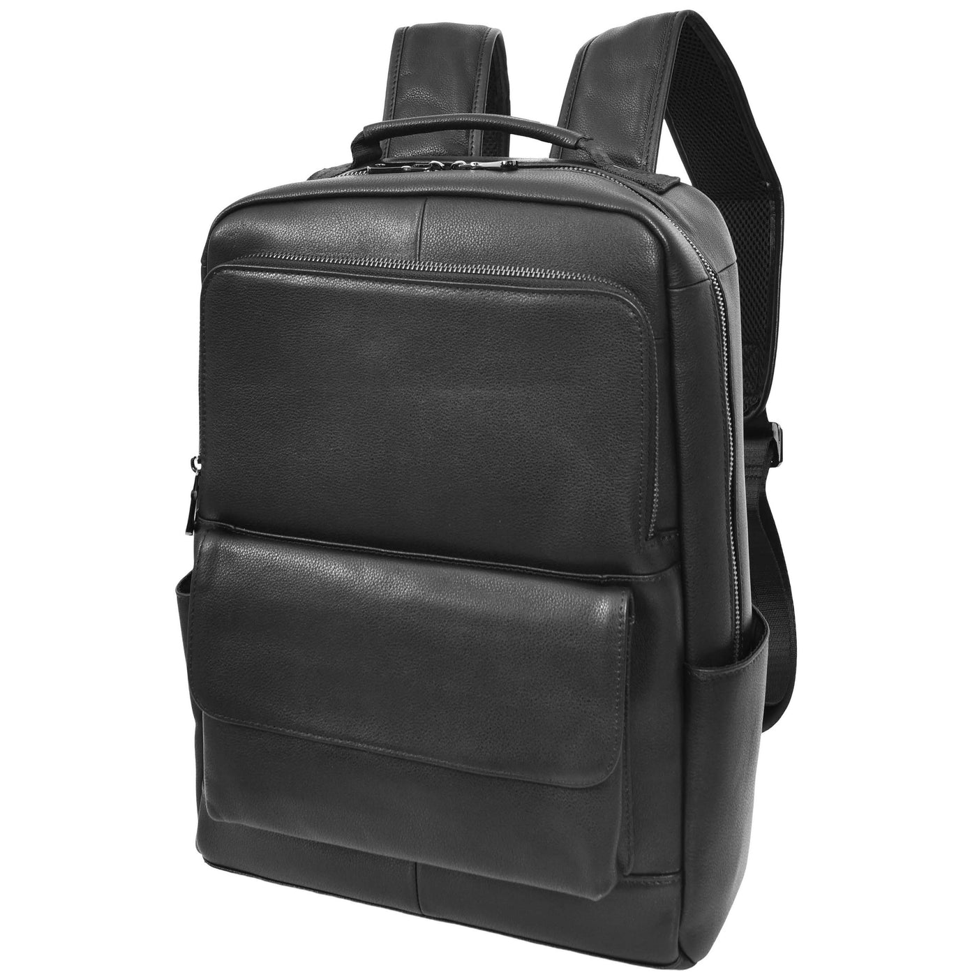 Leather Backpack Classic Laptop Rucksack Clifton Black ( Min Order From 10/Pcs )