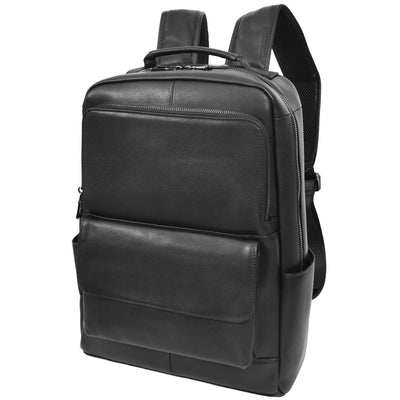 Leather Backpack Classic Laptop Rucksack Clifton Black ( Min Order From 10/Pcs )