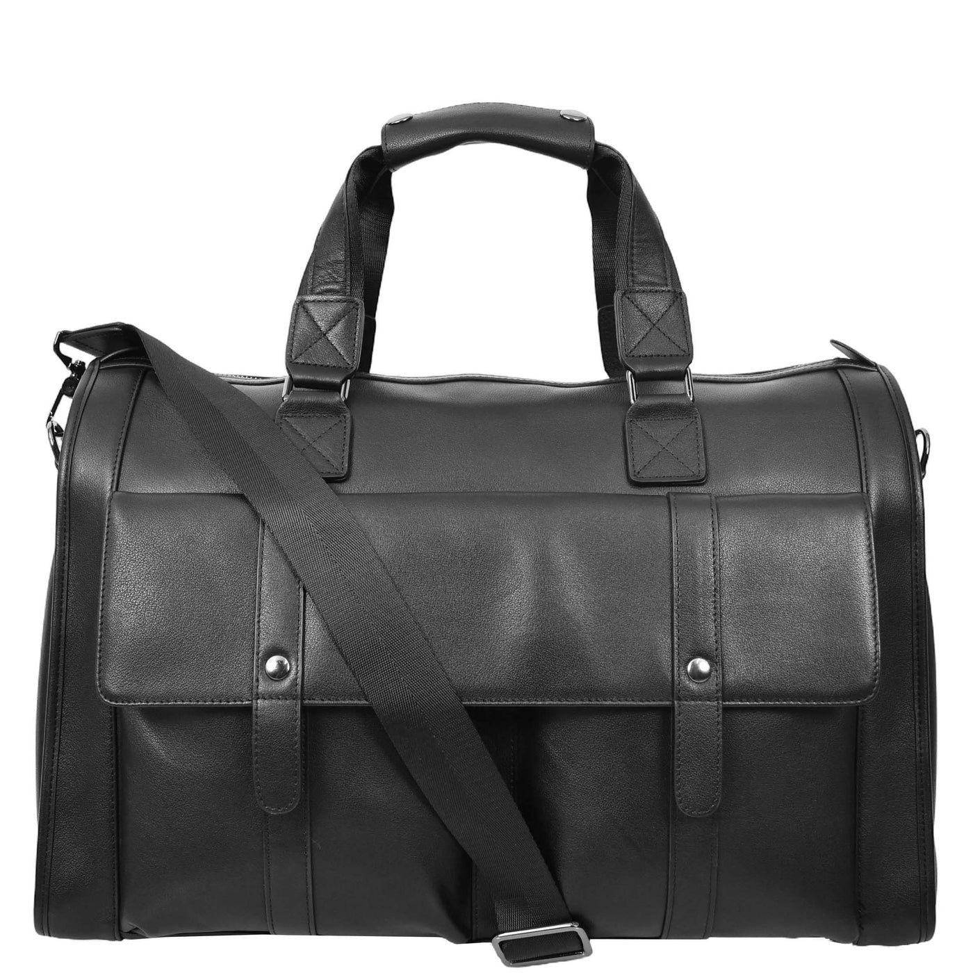 Leather Holdall Large Size Weekend Bag Wellington Black (Min Order From 10Pcs)